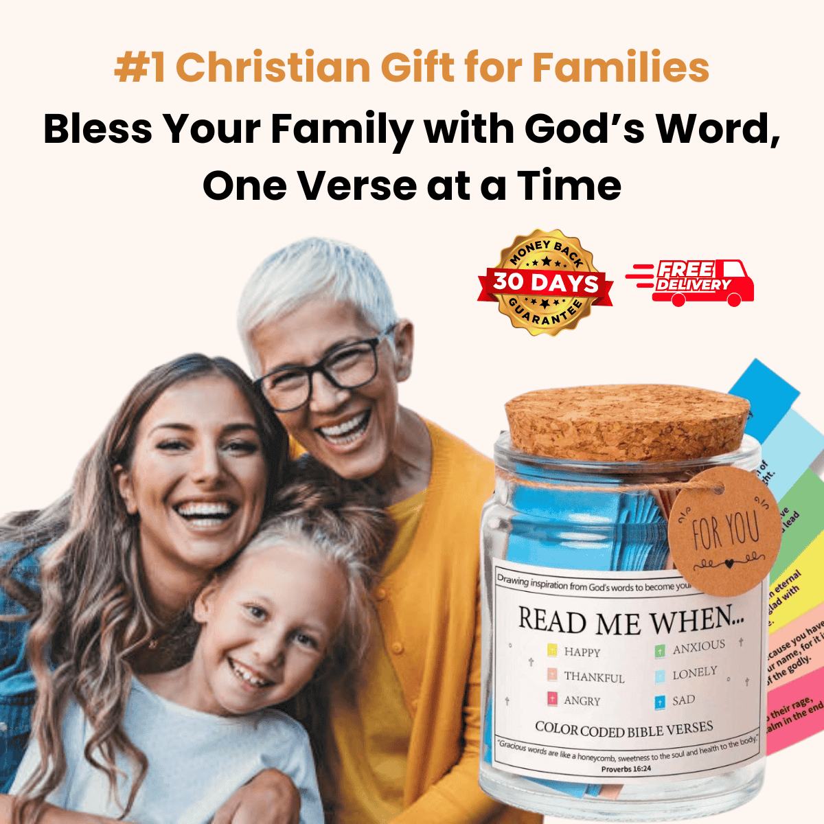 Handmade 90 Days Bible Verse Jar (Clearance Ends Soon)
